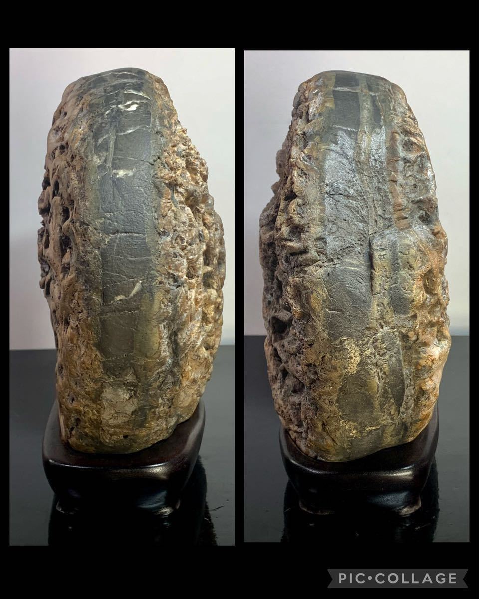信濃美術石博物館】水石 メロン馬蹄石 横20×高23×奥行17(cm) 6.14kg