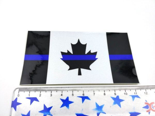 カナダ国旗 ブルーライン 防水シール ステッカー 反射 リフレクター_画像4
