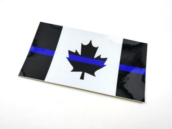 カナダ国旗 ブルーライン 防水シール ステッカー 反射 リフレクター_画像1