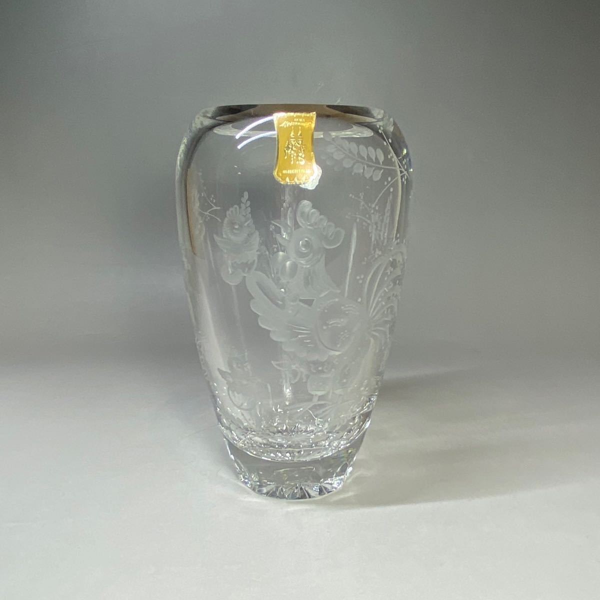 Meissen Crystal マイセン 花瓶 フラワーベース マイセンクリスタル フラワーベース 鳥 鶏 にわとり 木箱 ひよこ クリスタルガラス_画像2