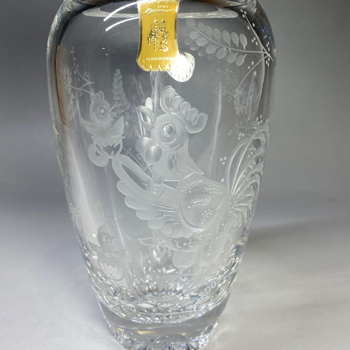 Meissen Crystal マイセン 花瓶 フラワーベース マイセンクリスタル フラワーベース 鳥 鶏 にわとり 木箱 ひよこ クリスタルガラス_画像4