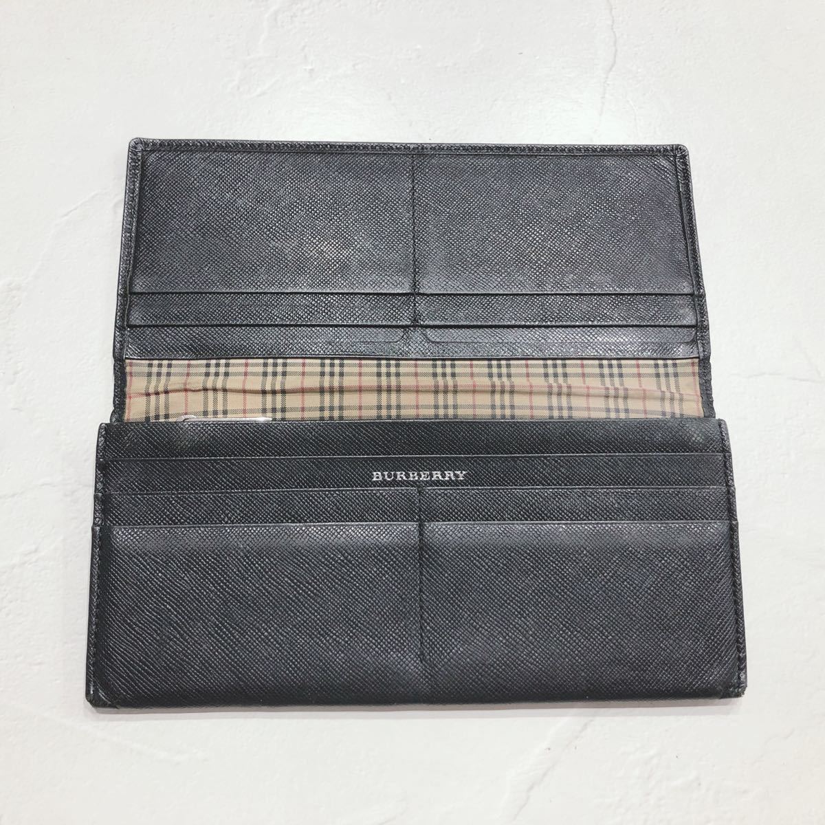 BURBERRY バーバリー 長財布 財布 ウォレット ブラック 黒 レザー