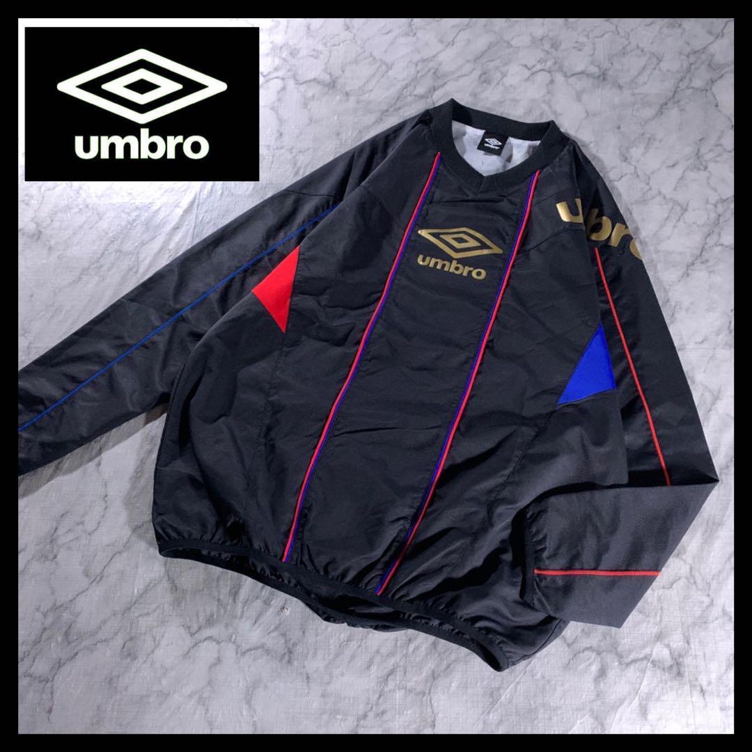 新品同様 プルオーバー ナイロン ピステ サッカー アンブロ UMBRO 黒