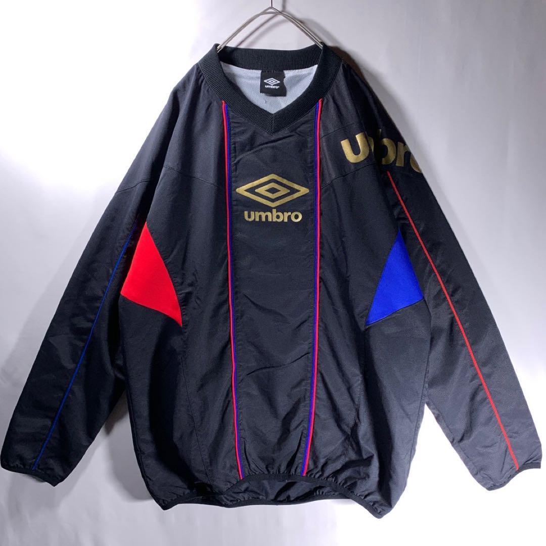 UMBRO アンブロ サッカー ピステ ナイロン プルオーバー 黒 金 赤 青