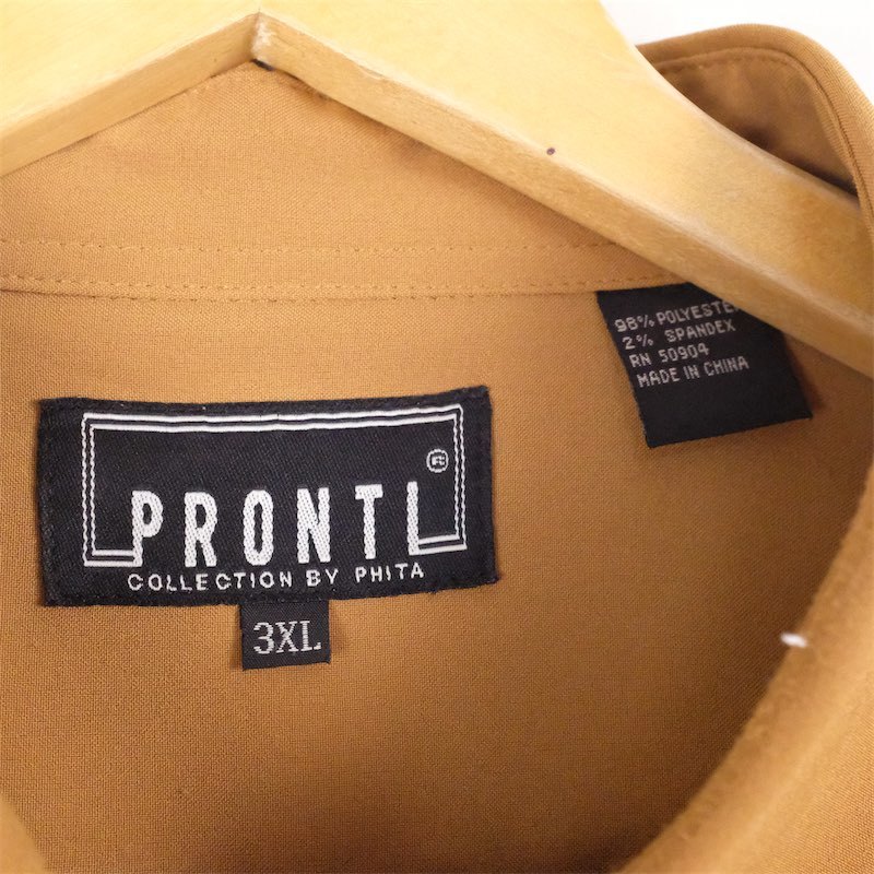 古着 大きいサイズ PRONTI COLLECTION BY PHITA 半袖ボックスシャツ メンズUS-3XLサイズ プリント柄 ブラウン系 tn-1741n_画像5
