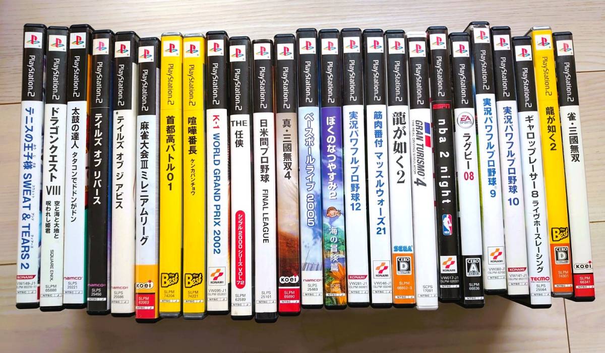 PS2 ソフト 25点まとめ売り ドラゴンクエスト テニスの王子様 太鼓の