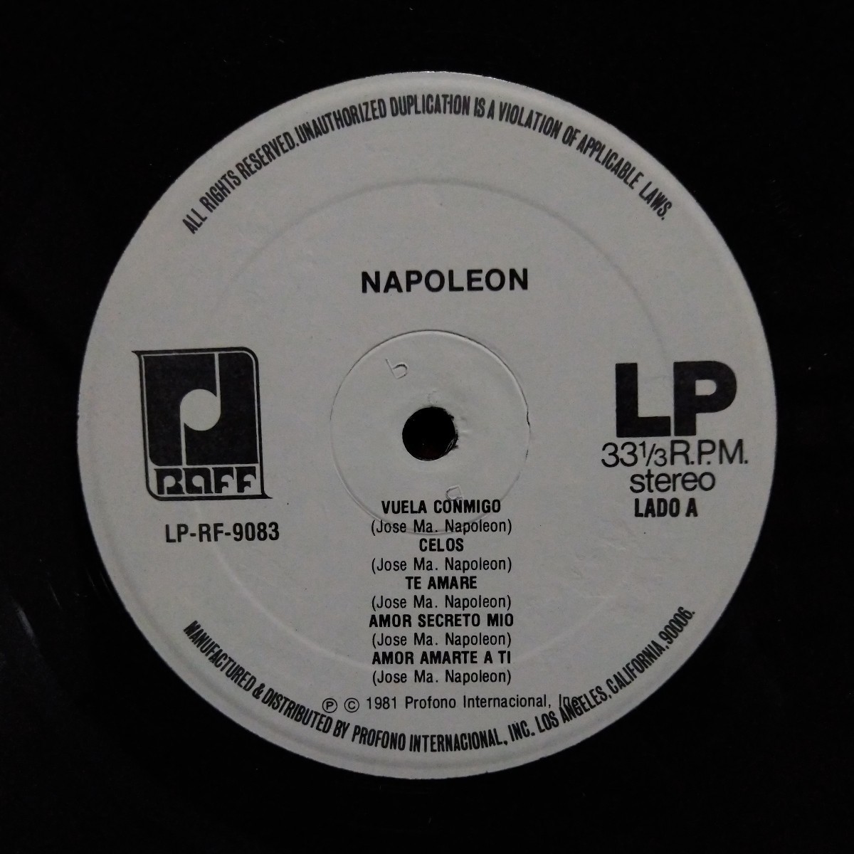 【3000円以上購入で1枚プレゼント！】　LP258 Jos Mara NapolenCelos　 JOSE MARIA NAPOLEON _画像2