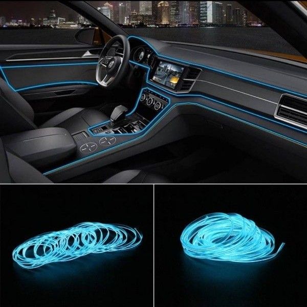 【5m】LEDライトチューブ ネオンワイヤー 車内イルミネーション EL カー用品 カーライト 車用装飾 ネオンライト
