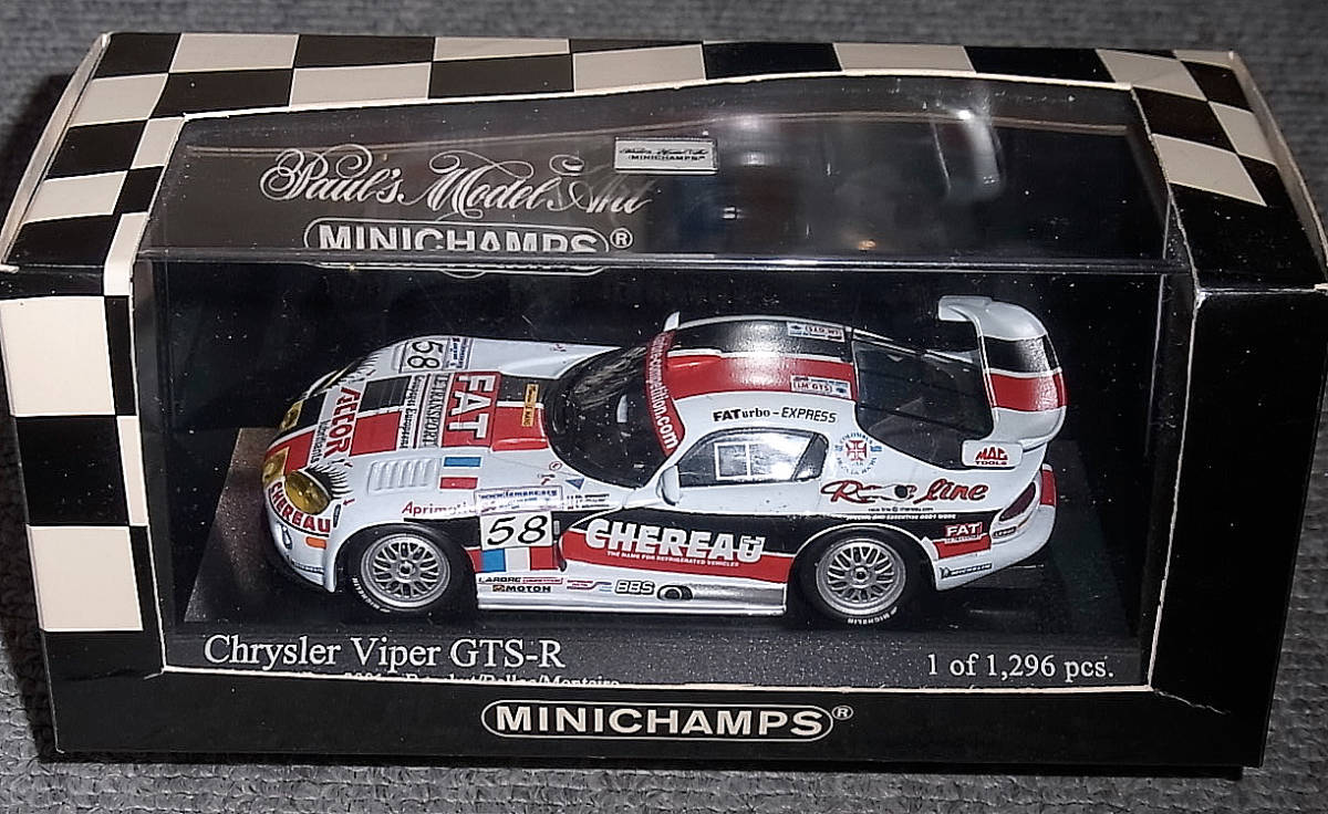 1/43 CHEREAU Dodge Viper GTS-R 58号車 ホワイト 赤 黒 ルマン 2001 ダッジ バイパー LM-GTS_画像1