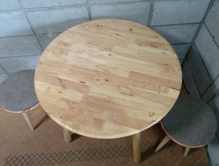 (*BM)[ благодарность специальная цена ]natural signature обеденный стол 2 человек для стул комплект круглый compact диаметр 75. маленький размер натуральный signature 