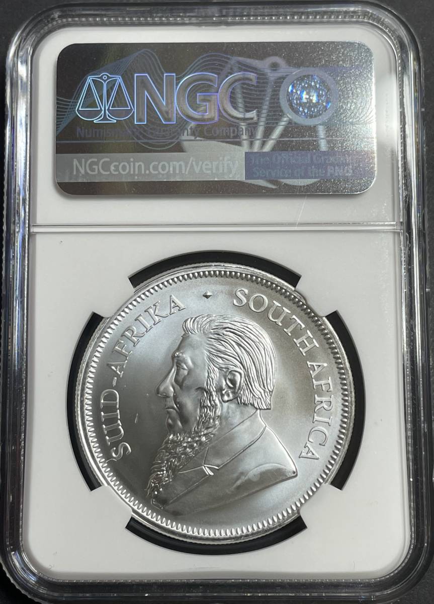 【1円出品】2022 南アフリカ 1オンス 銀貨 クルーガーランド NGC BU 地金型 アンティークコイン モダン_画像4