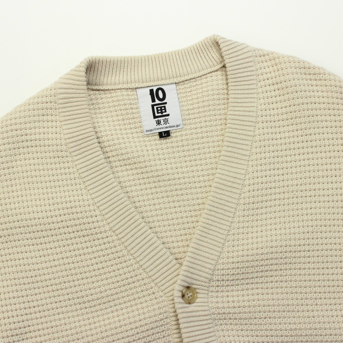 TENBOX / FOOTSIES CARDIGAN 10匣 テンボックス コットン ニット カーディガン 表記サイズL_画像3