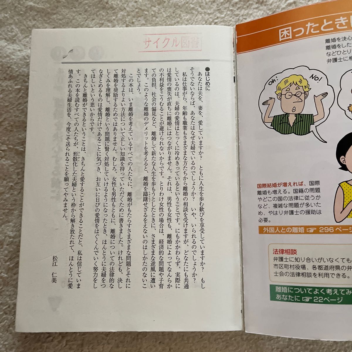 離婚を考えたときに読む本　知りたいことがよくわかる （知りたいことがよくわかる） 松江仁美／著