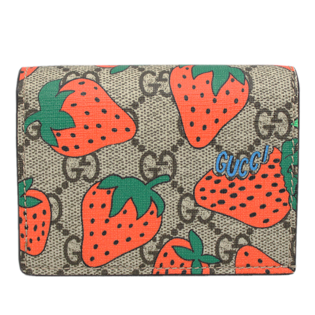 グッチ 財布 573839 GUCCI GGスプリーム 苺 イチゴ ストロベリー 二