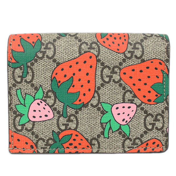 グッチ 財布 573839 GUCCI GGスプリーム 苺 イチゴ ストロベリー 二