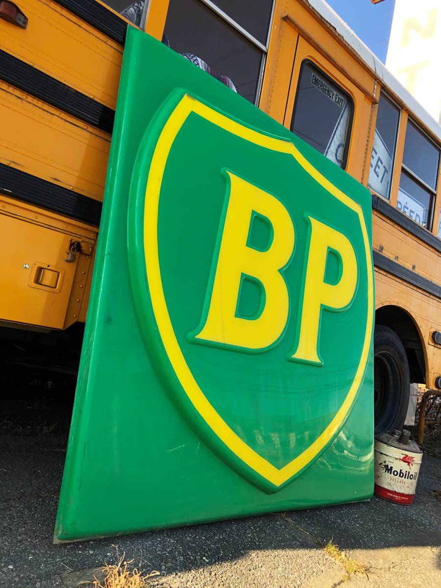 店舗引き取り限定 / BP Oil Company 183x183cm 超大型看板 ヴィンテージ ライトサイン アメリカ ガレージ ストアディスプレイ オイル缶_画像3