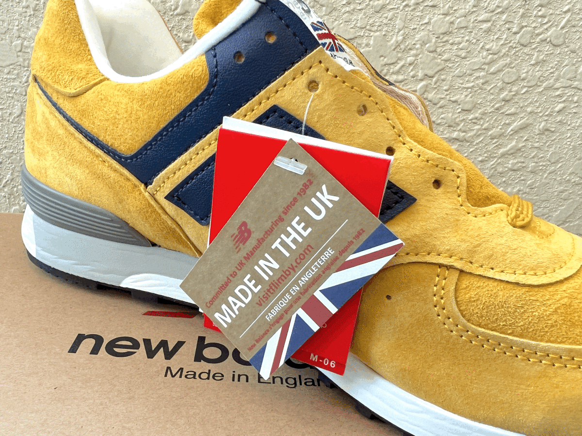 国内正規品 New Balance M576PYB UK製 イエロー×ブルー US8.5 26.5cm 限定イギリス英国製 スエード Made In England 黄色/青 NBスニーカー_画像3