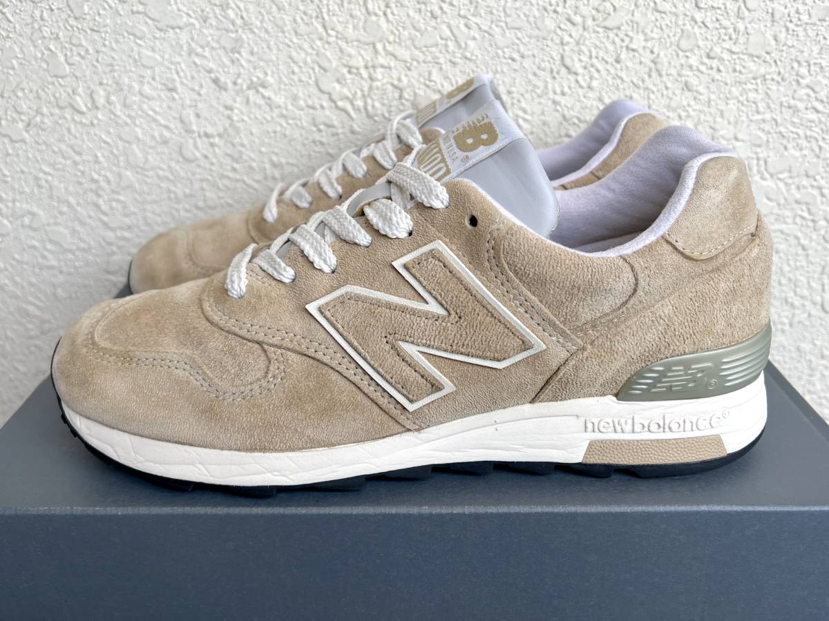 生産終了 廃番 New Balance M1400BE BEIGE USA製 US7 25cm アメリカ米国製 ベージュ スウェード 美品 中古 NB Made In USA スニーカー_画像1