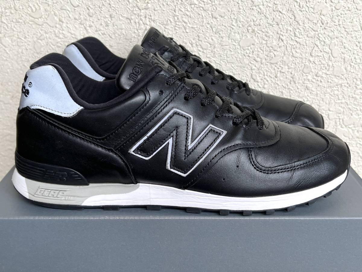 廃番 オールレザー New Balance M576KKL UK製 US9 BLACK×GRAY 中古 イギリス英国製 限定 ブラック×グレー NB スニーカー Made In England_画像2