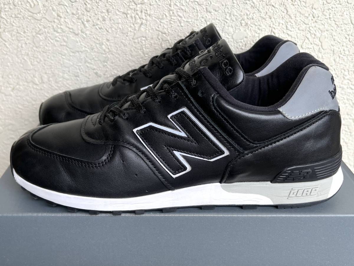 廃番 オールレザー New Balance M576KKL UK製 US9 BLACK×GRAY 中古 イギリス英国製 限定 ブラック×グレー NB スニーカー Made In England