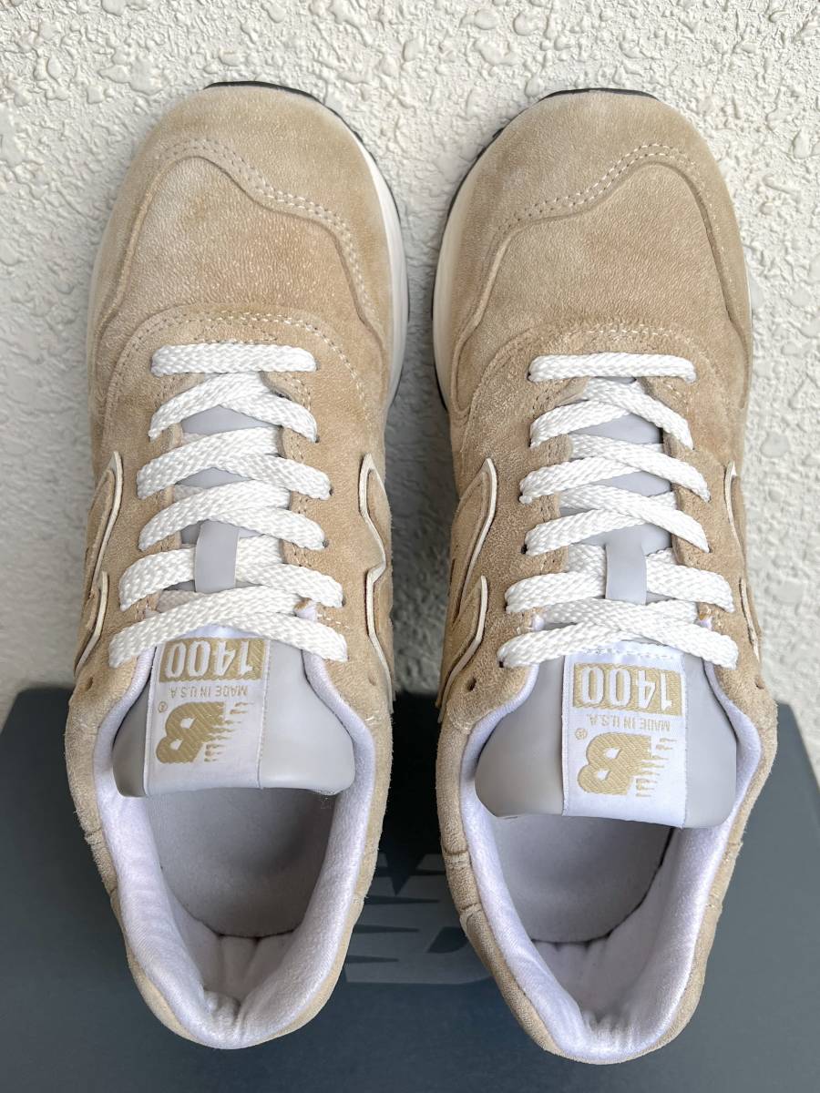 生産終了 廃番 New Balance M1400BE BEIGE USA製 US7 25cm アメリカ米国製 ベージュ スウェード 美品 中古 NB Made In USA スニーカー_画像4