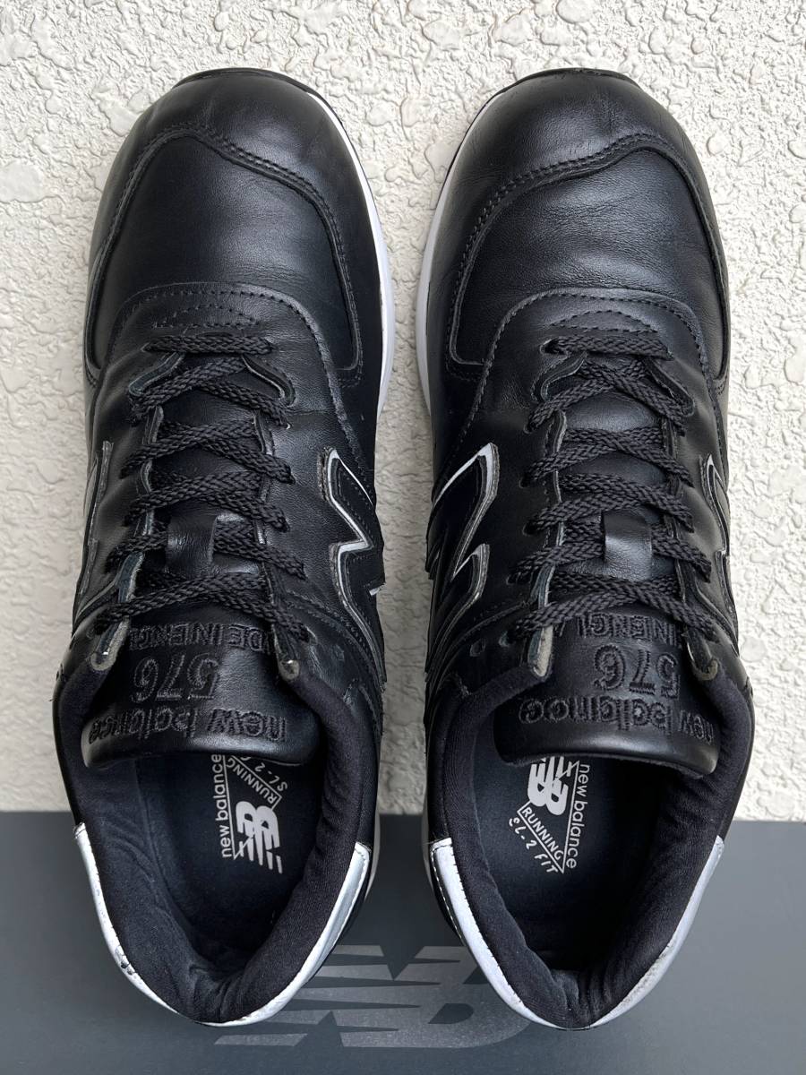 廃番 オールレザー New Balance M576KKL UK製 US9 BLACK×GRAY 中古 イギリス英国製 限定 ブラック×グレー NB スニーカー Made In England_画像4