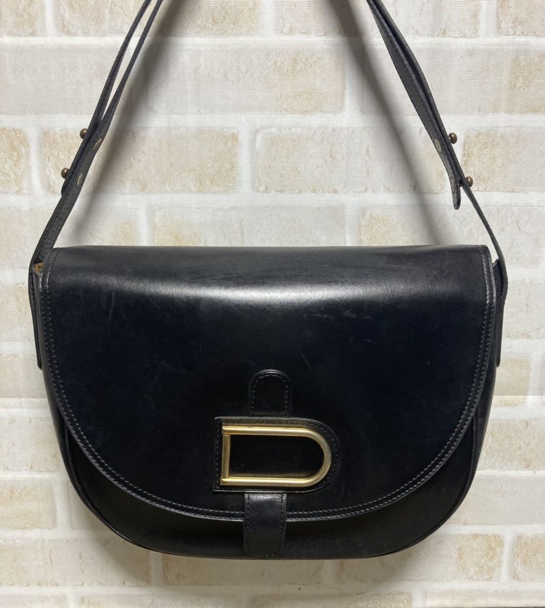 良品　DELVAUX デルヴォー　Dロゴ　黒色　本革　2wayショルダーバッグ_画像3