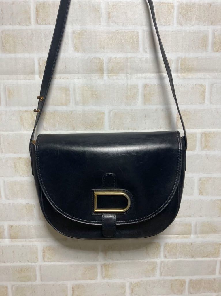 良品　DELVAUX デルヴォー　Dロゴ　黒色　本革　2wayショルダーバッグ_画像1