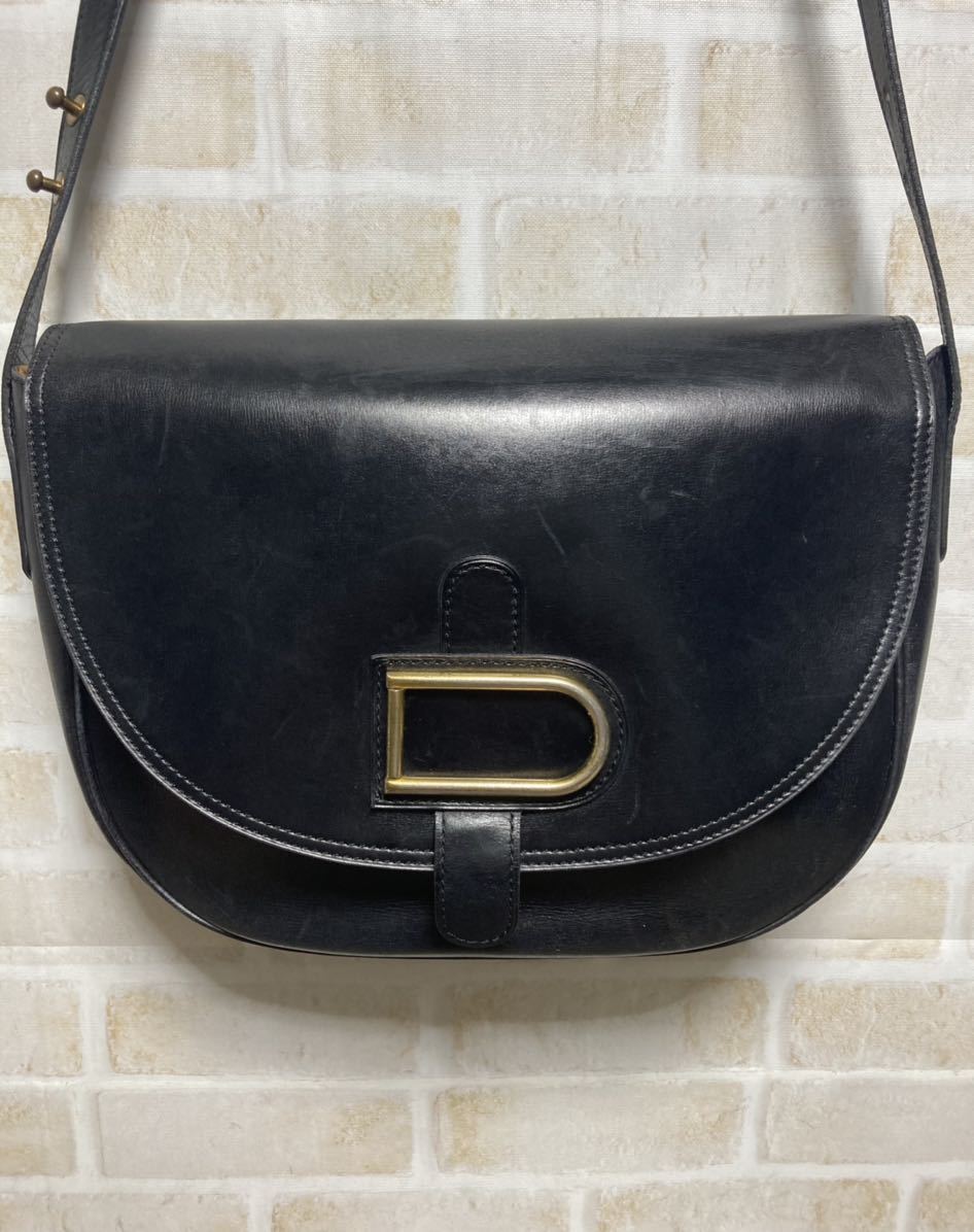 良品　DELVAUX デルヴォー　Dロゴ　黒色　本革　2wayショルダーバッグ_画像2