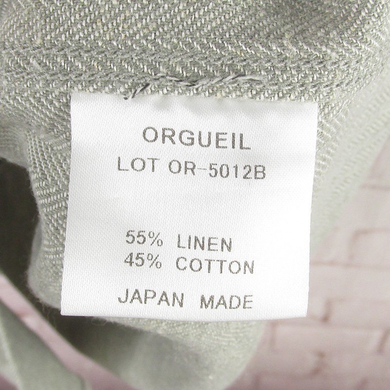 MSH3792 ORGUEIL オルゲイユ コットンリネン へリンボーン 半袖オープンカラーシャツ OR-5012B 36_画像4