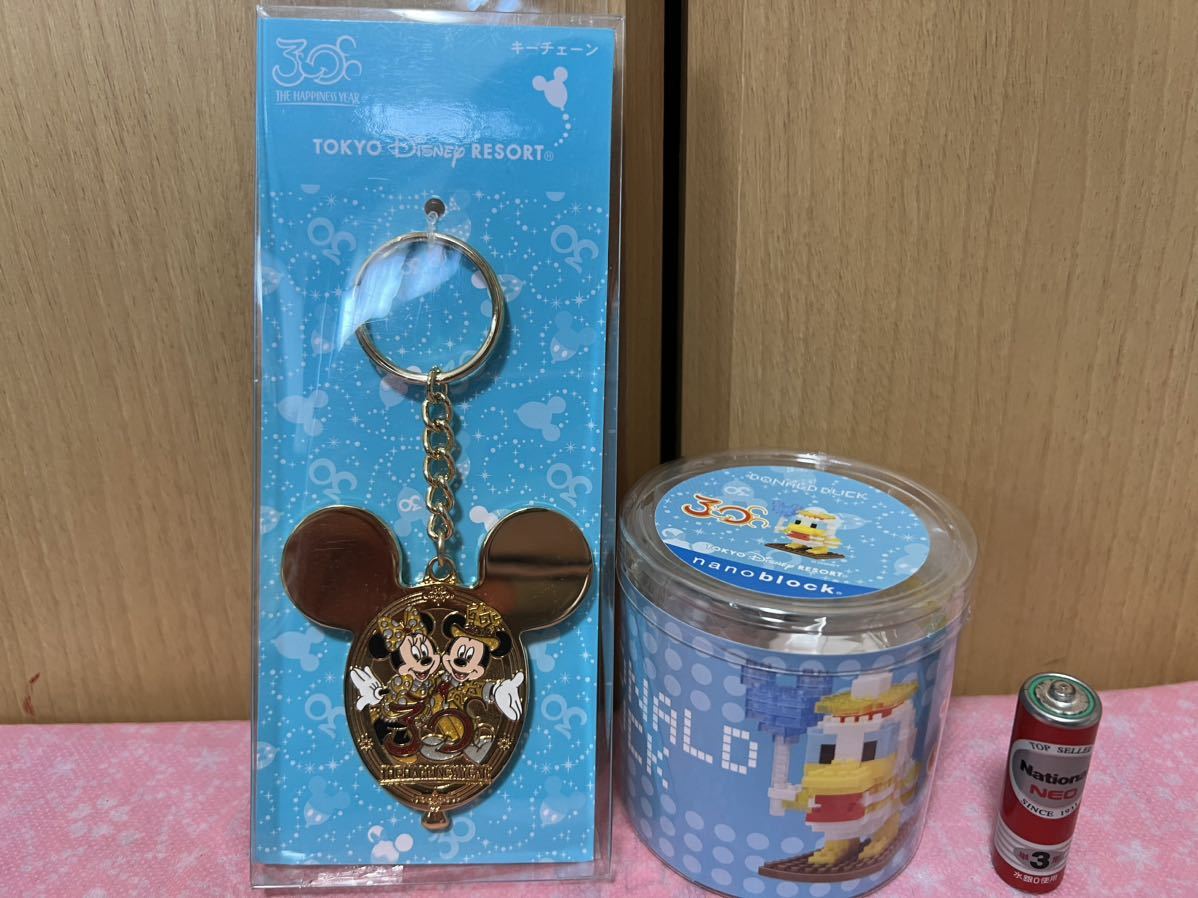 TDL 30th ハピネスバルーン まとめて ナノブロック キーホルダー ストラップ スナックケース ミッキー ミニー ドナルド ディズニー_画像4