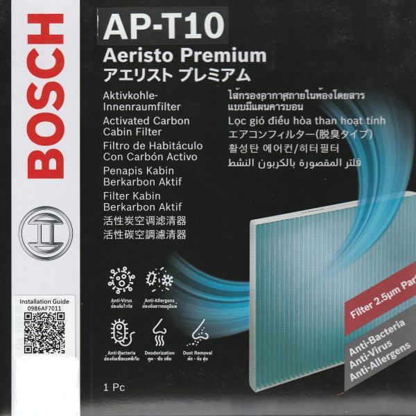 ダイハツ アルティス [H7] AXVH70N BOSCH製 エアコンフィルター・アエリスト(抗ウイルスタイプ) AP-T10_画像1