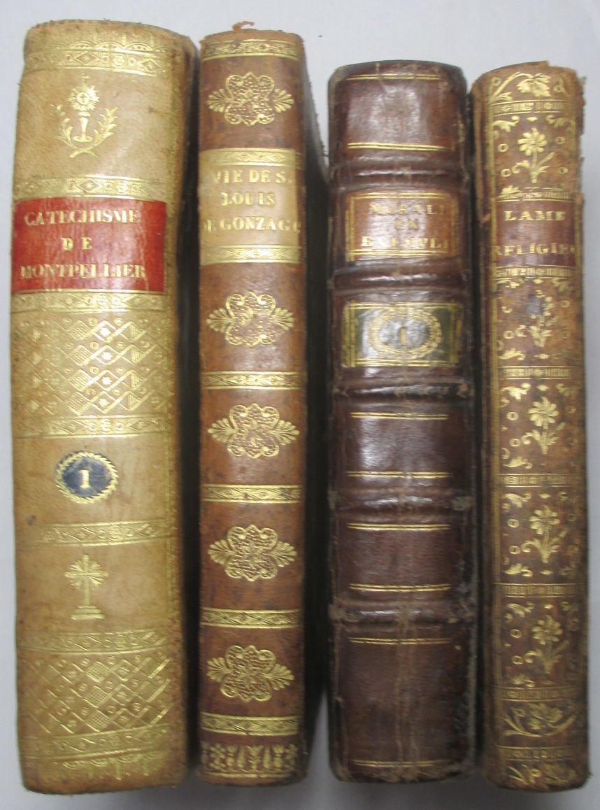 18,19 century total leather . old book 4 pcs. / god . theory, moral theory,. person ./1788-/1821 year 