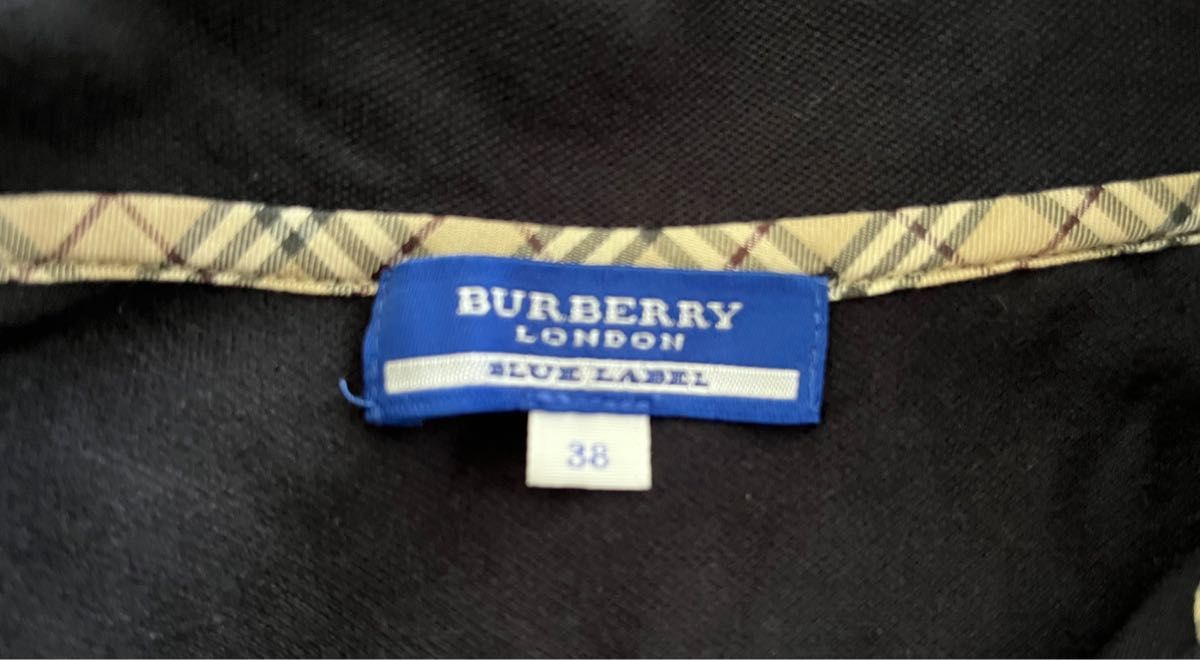 BURBERRY　BLUE LABEL　バーバリーブルーレーベル  レディース　ポロシャツ　半袖　Mサイズ　ネイビー