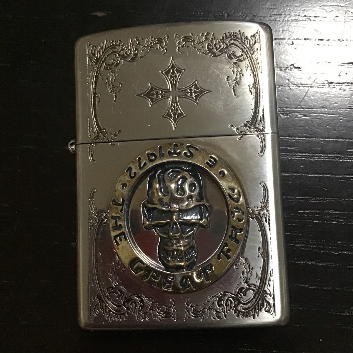 THE GREAT FROG スカル ZIPPO made in USA ☆ グレートフロッグ ジッポ ジッポー SKULL ドクロ クロス_画像6