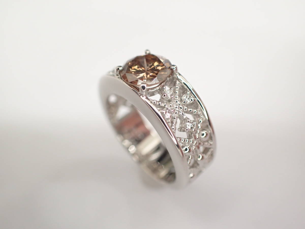 美品 VERITE ベリテ 大粒!ブラウンダイヤ1.014ct(FANCY DARK BROWN