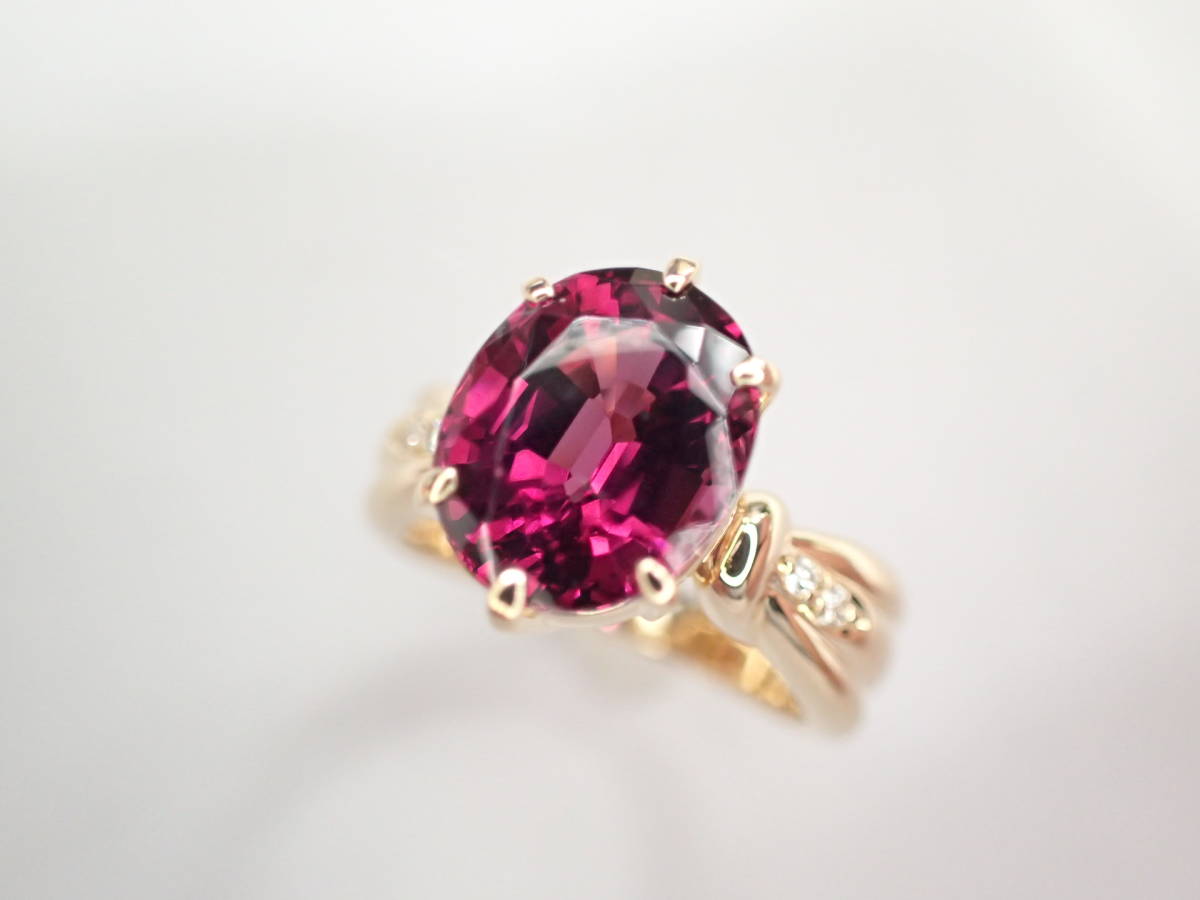 美品 タサキ 田崎真珠 K18 ロードライトガーネット3.76ct ダイヤ計0.03