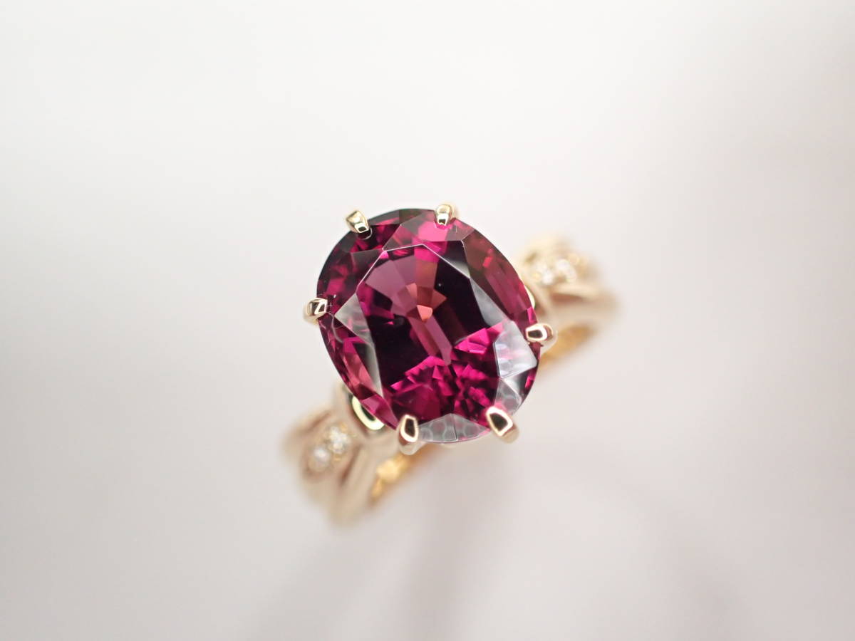 美品 タサキ 田崎真珠 K18 ロードライトガーネット3.76ct ダイヤ計0.03