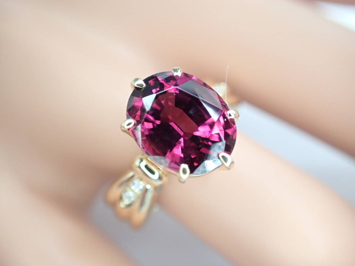 美品 タサキ 田崎真珠 K18 ロードライトガーネット3.76ct ダイヤ計0.03