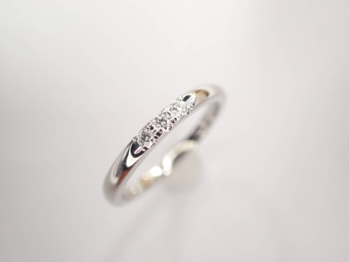 美品 ミキモト Pt950 ダイヤ計0.05ct デザインリング 指輪 ②-