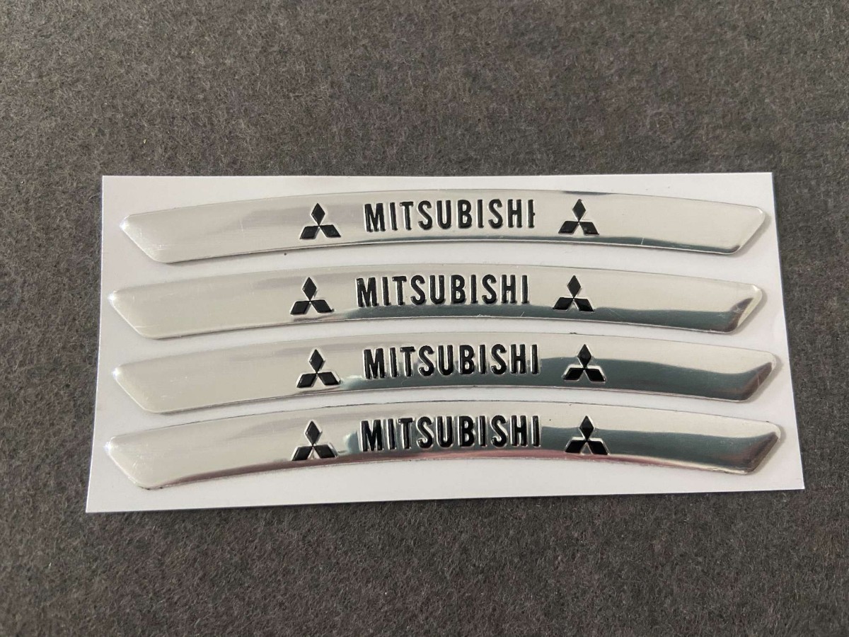 ★三菱 MITSUBISHI★46★ ホイールリムステッカー 装飾バッジデカールスタイリング 傷を隠す 4枚セット 90ｍｍ アルミ 車用_画像1