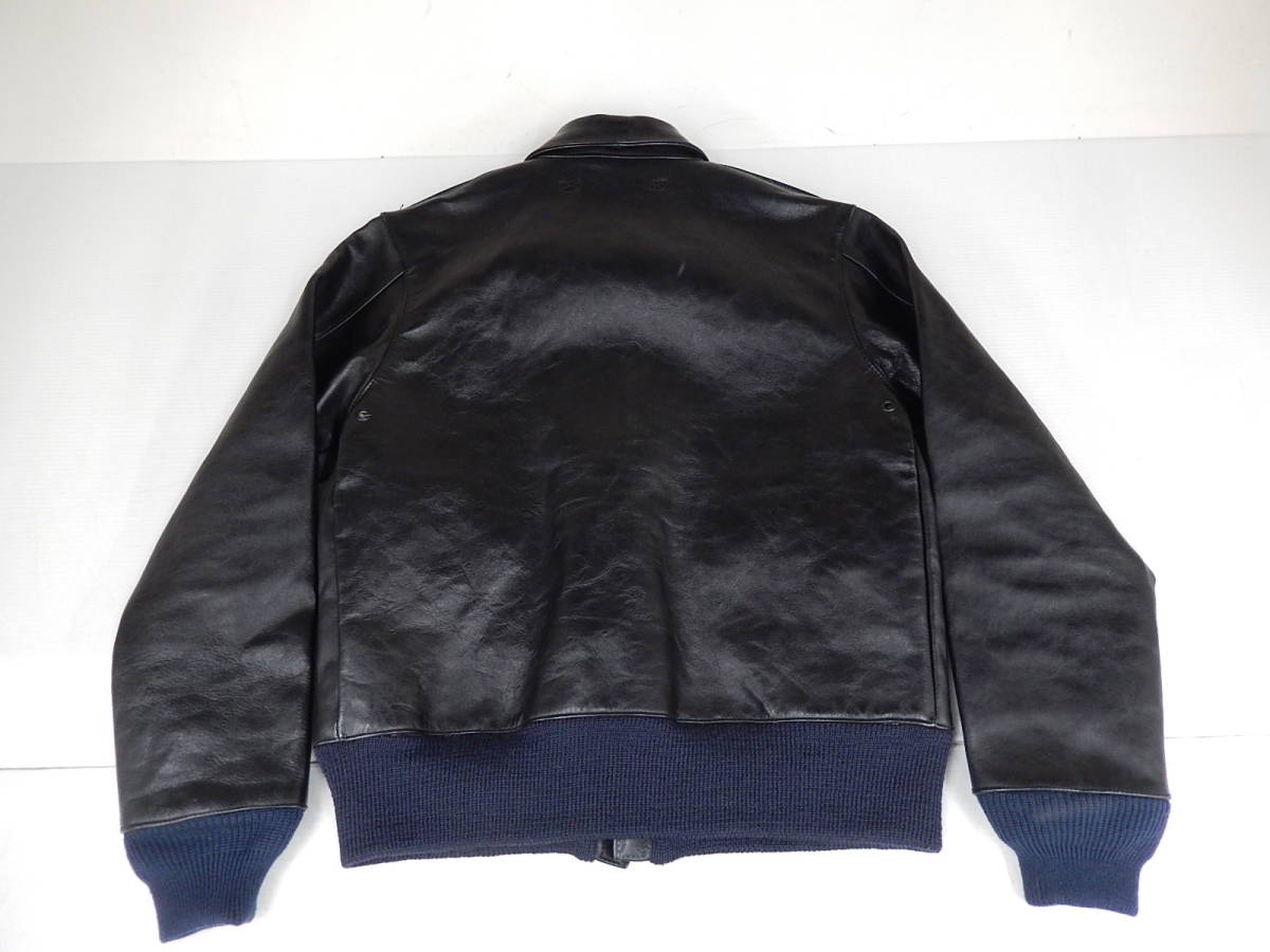 EVISU A-2 フライトジャケット 黒 サイズ38 内側ペイズリー柄 エヴィス