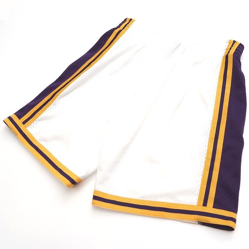 D04418 新品 Mitchell&Ness/ロサンゼルス レイカーズ ハーフパンツ【サイズ：M】ホワイト×パープル NBA SWINGMAN ミッチェルアンドネス_画像2