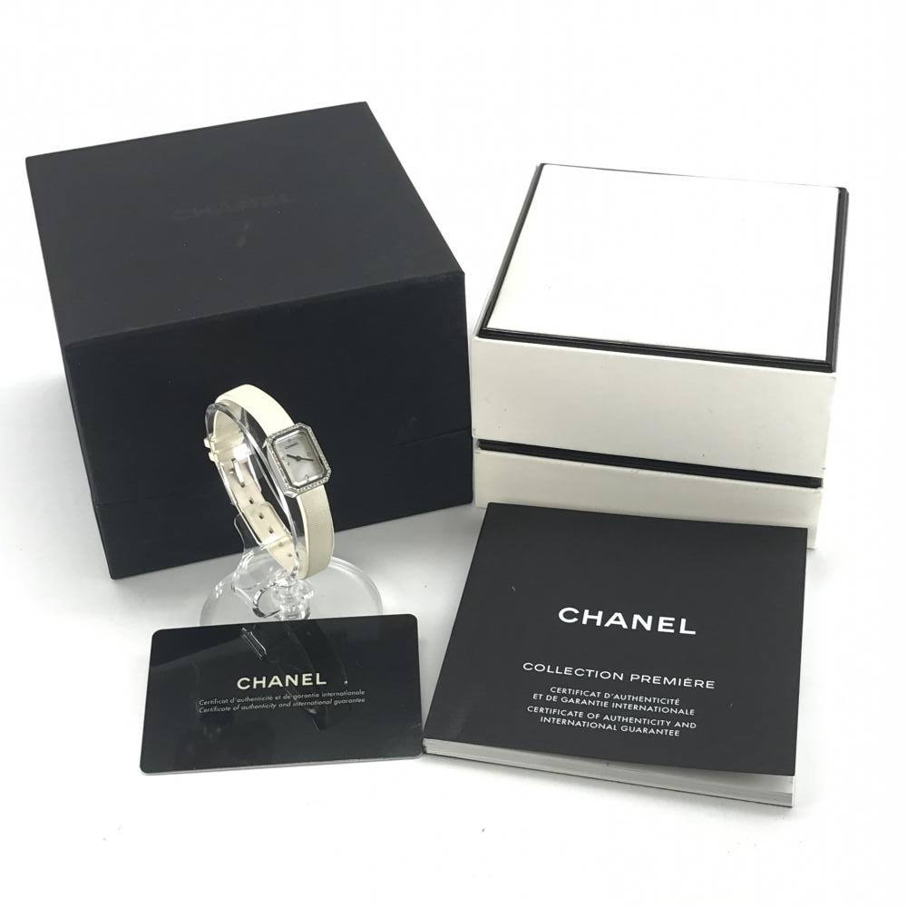 CHANEL Chanel H2433 Premiere lady's wristwatch quarts shell face 4P diamond 2 hands diamond bezel rubber belt control YK32020