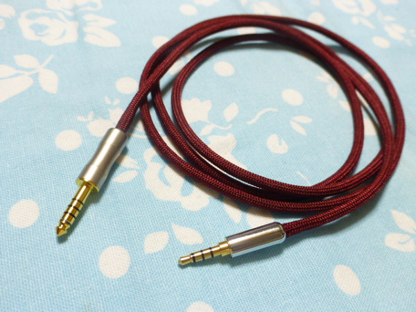 SONY MDR-1A (M2) MV1 M1ST Mysphere 3 用ケーブル MOGAMI 2944 4.4mm5極 トープラ販売 ワインレッド ( 配色 変更可) Fiio M17 ZEN CAN