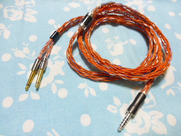 オーグライン pt &α 撚り線 +7N OCC 16芯 ブレイド編 4.4mm5極 (銀) 130cm (XLR4ピン XLRコネクタ 3ピン×2 6.3mm 標準プラグ 6.3mm×2可