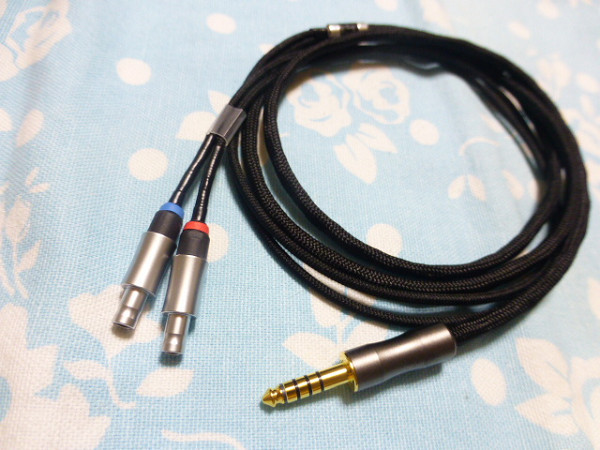 SENNHEISER HD800 HD820 Cascade 102SSC 八芯 ブレイド編 4.4mm5極 125cm 柔軟 黒スリーブ ( 3.5mm3極 2.5mm4極 可) Campfire Audio HD800S