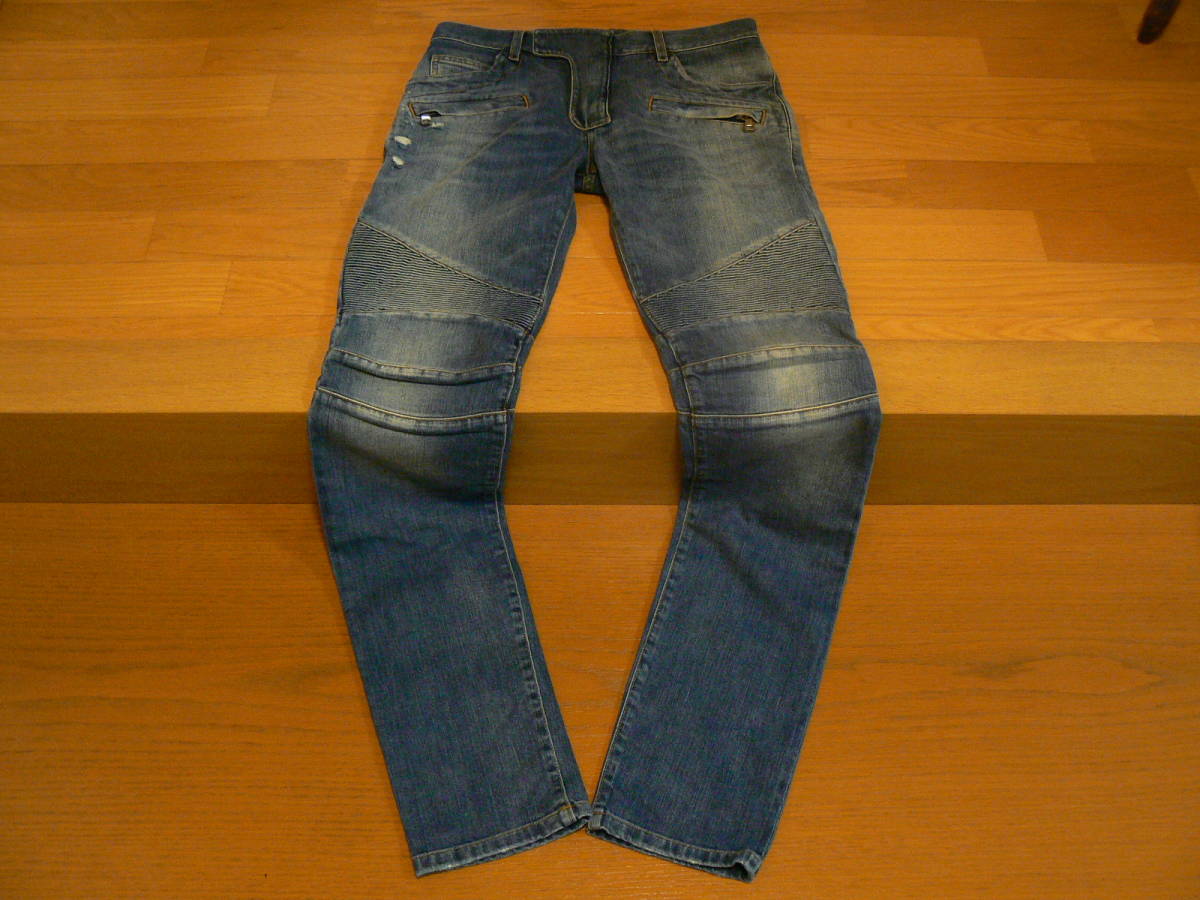 BALMAIN バルマン バイカー ブルーデニム 27表記 | aeonenergy.co.