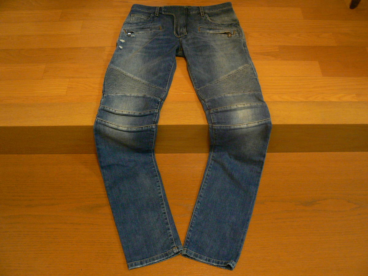 BALMAIN バルマン バイカー ブルーデニム 27表記 | inmano.com.