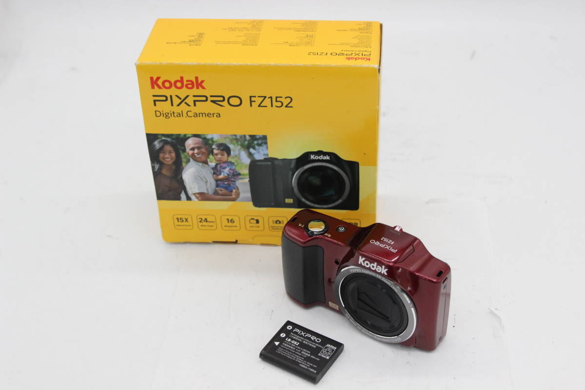 【特別訳あり特価】 Wide 15x レッド FZ152 PIXPRO Kodak 【元箱付き】コダック 【返品保証】 バッテリー付き R C6228 コンパクトデジタルカメラ その他